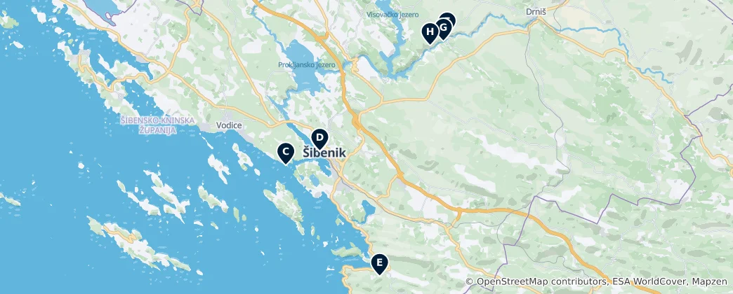 Mappa di Heritage and Viewpoints