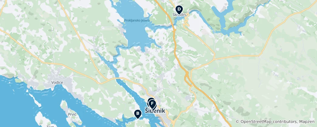 Mapa Historic Churches of Šibenik