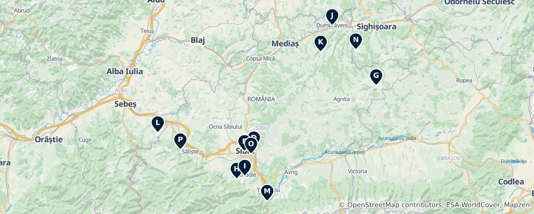 Karte von Romanian Historical Sites
