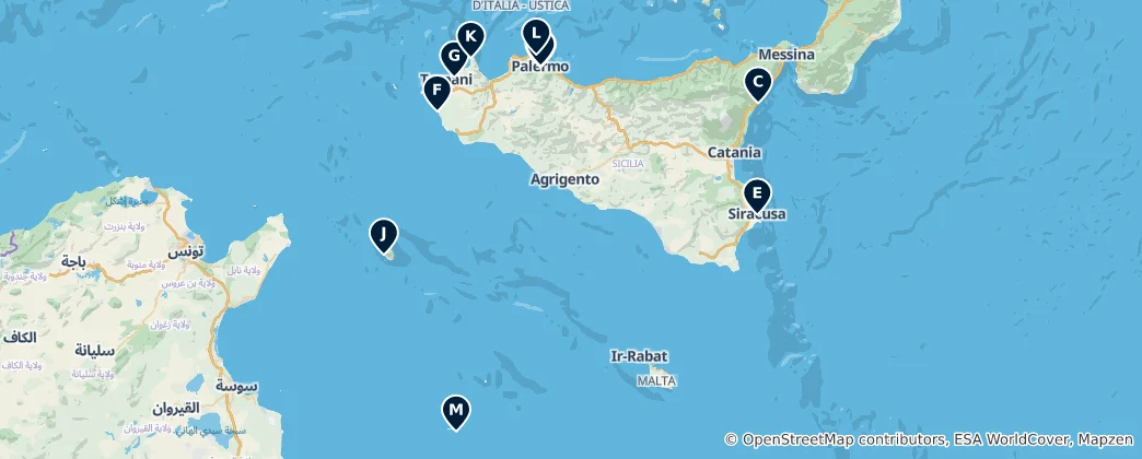 Map of Sicilian Cuisine & Markets