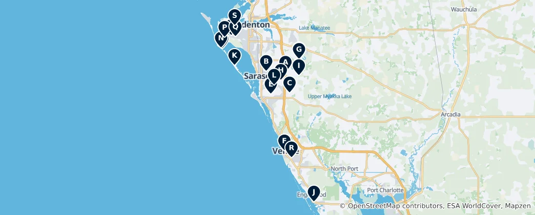Mappa di Notable Christian Churches