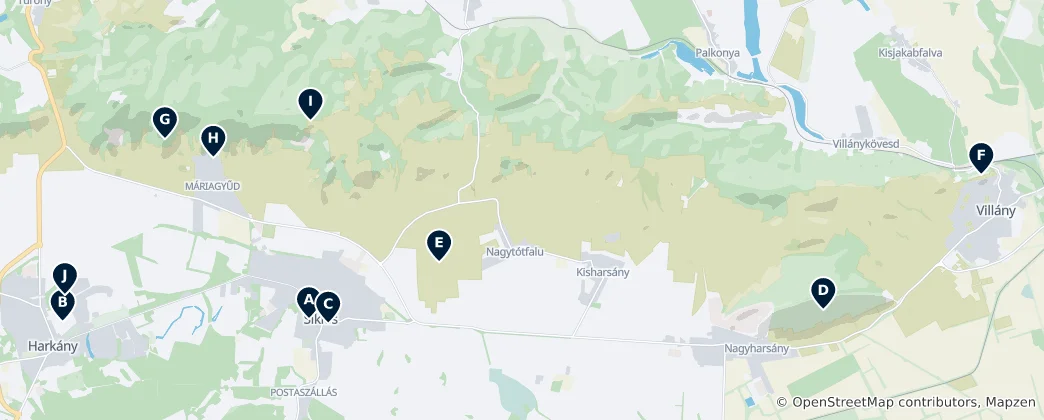 Map of Siklósi járás Must-Sees