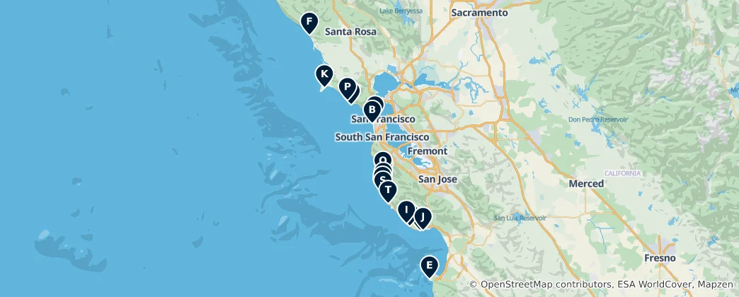 Mapa De Beautiful Beaches & Coastlines