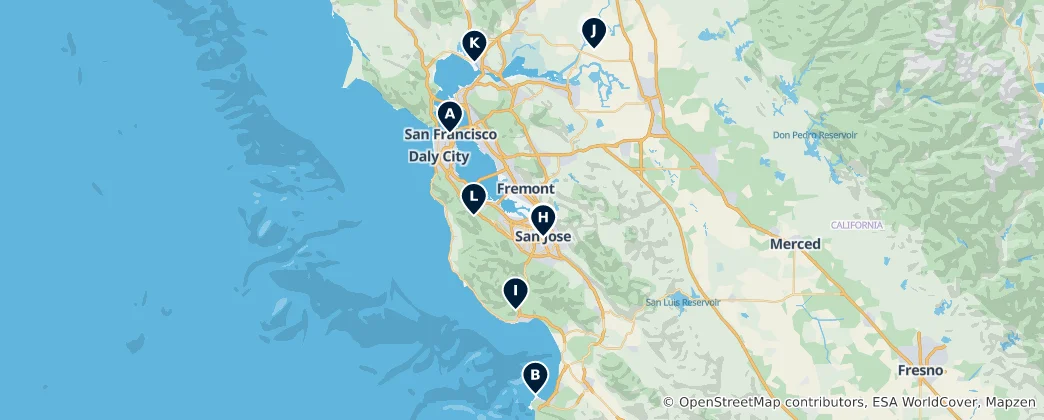 Mapa California Heritage Landmarks