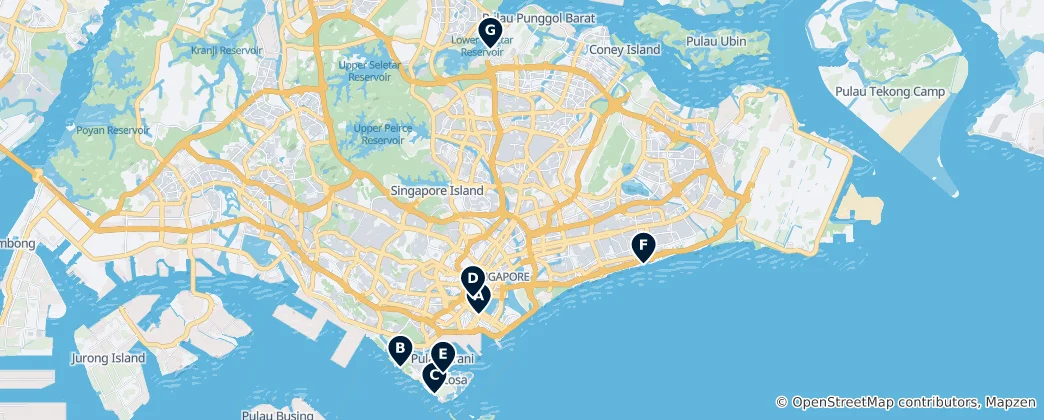 Mapa Beaches & Outdoor Leisure