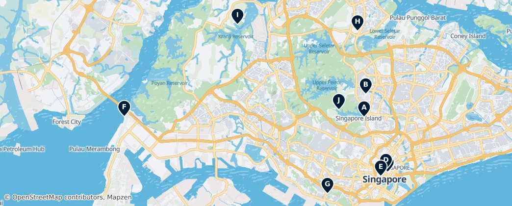 Map of Hidden Gems of Singapore