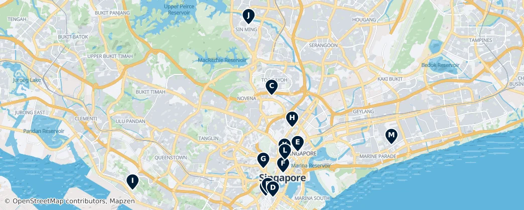 Map of Sacred Sites of Singapore