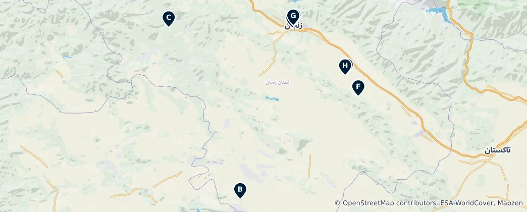 Mapa Zanjan Province Essentials