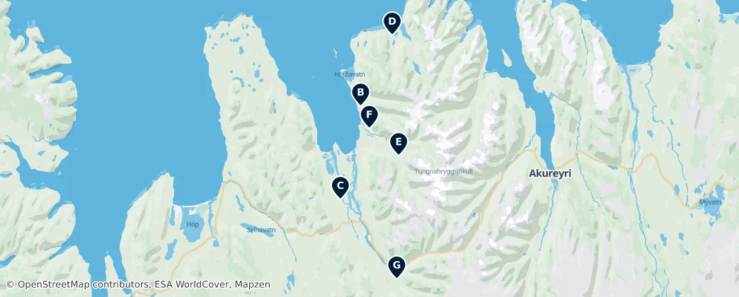 Map of History & Heritage of Skagafjörður