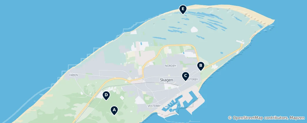 Mapa Skagen Landmarks