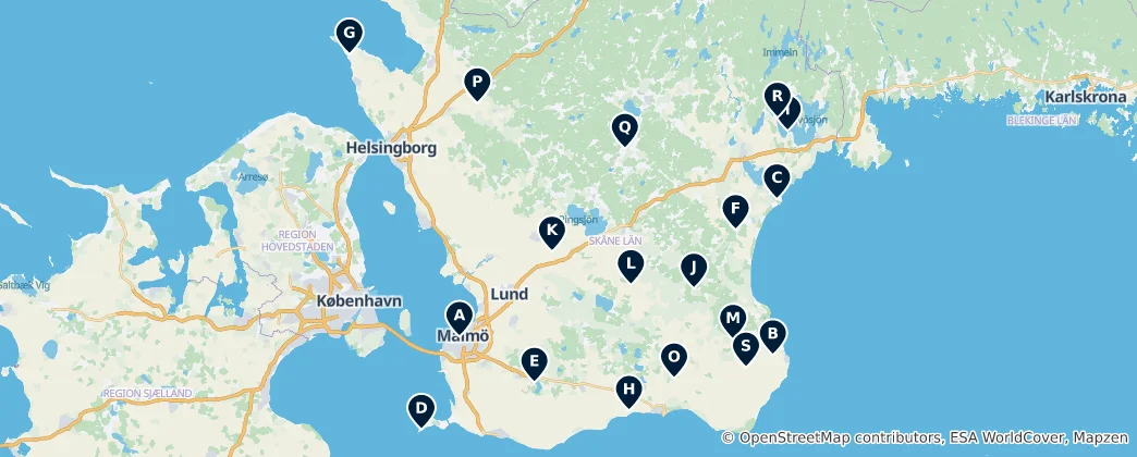 Térkép: Castles and Ruins of Sweden