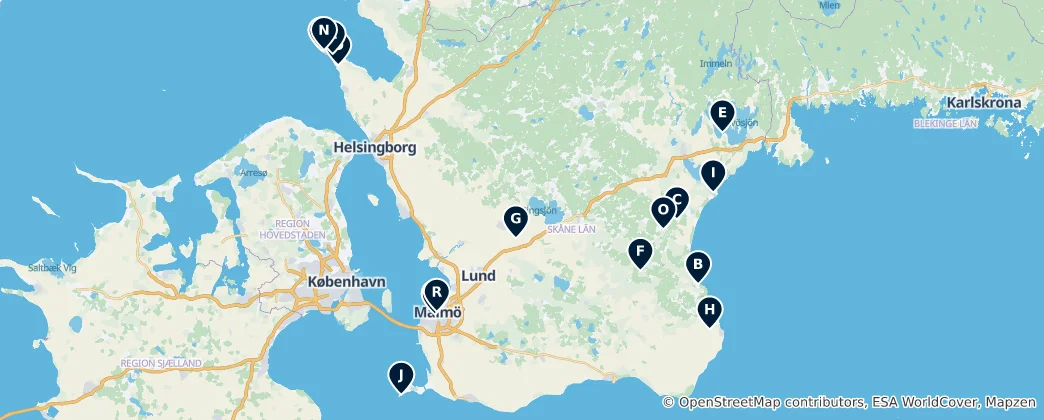 Térkép: Skåne län's Essential Treasures