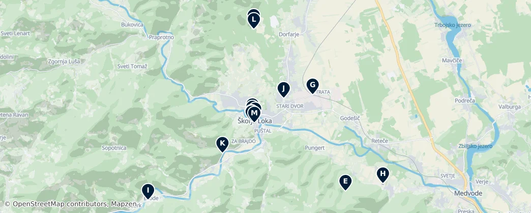 Škofja Loka Unmissables — Mapa