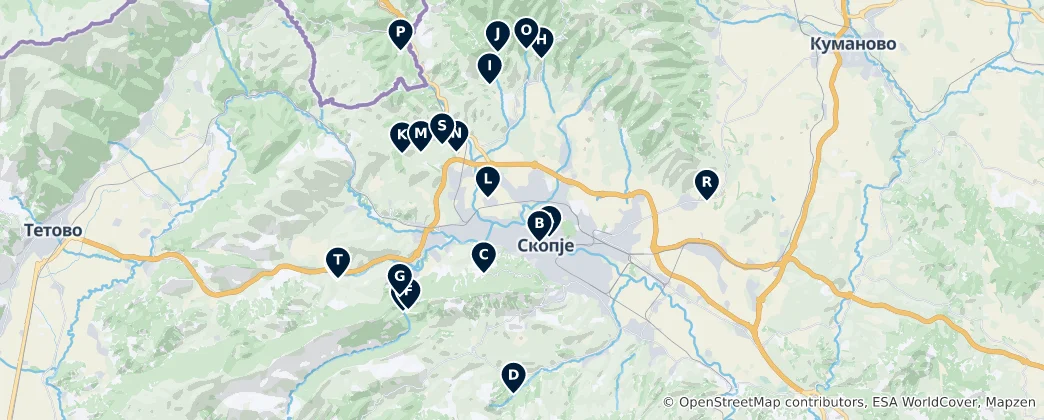 Mappa di Notable Religious Sites