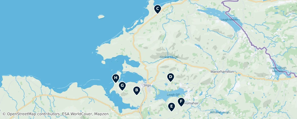 Mapa De Archaeological Sites in Sligo