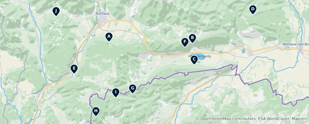 Mappa di Slovak Karst Peaks & Views