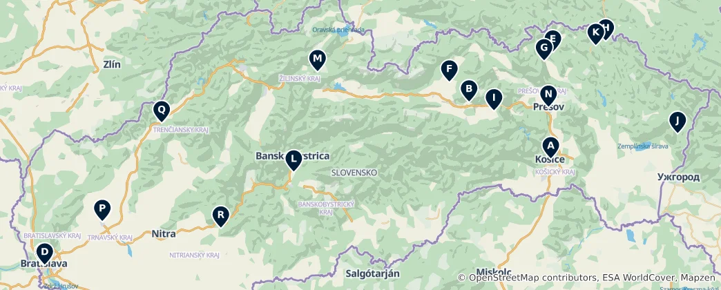 Mapa De Historic Churches & Religious Sites