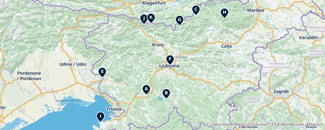 Map of Slovenia's Unmissable Gems