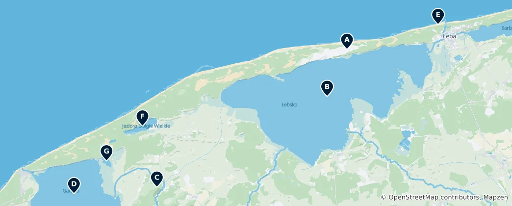 Map of Natural Wonders of Słowiński National Park