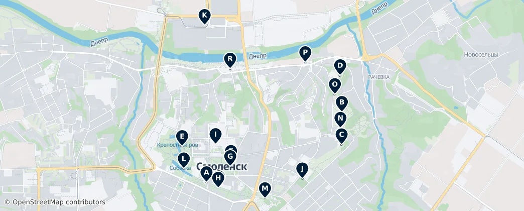 Historic Landmarks of Smolensk — 地图