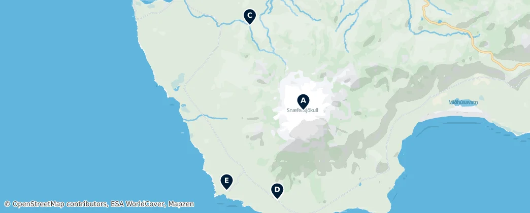 Map of Iceland's Natural Wonders