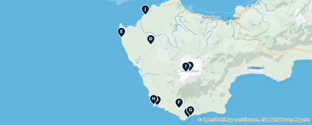 Mapa Snæfellsjökull National Park: The Absolute Essentials