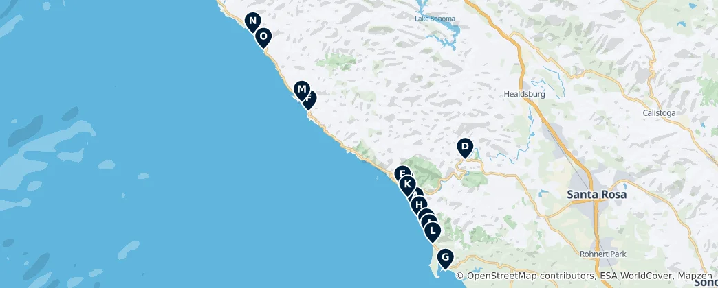 Mappa di Coastal Escapes