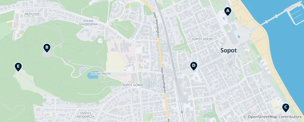 Map of Sopot's Hidden Gems