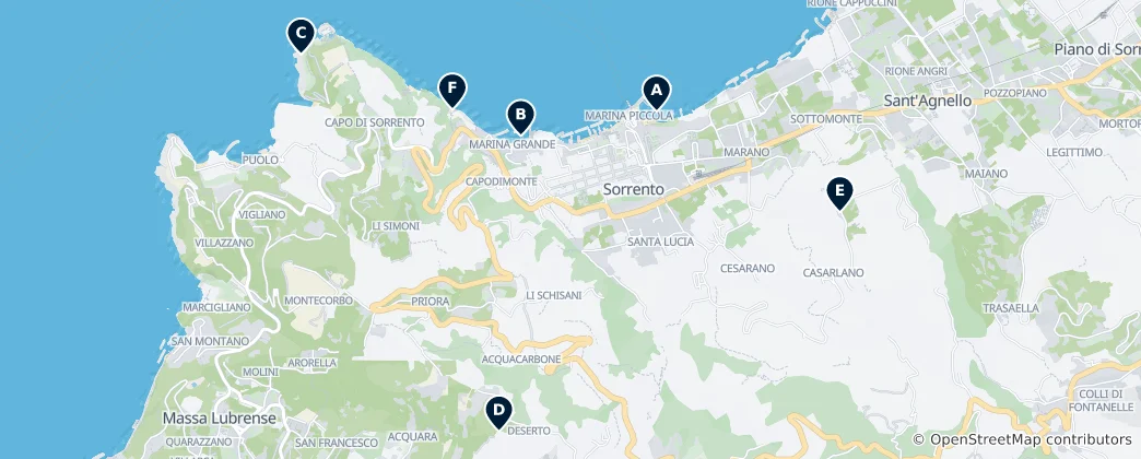 Map of Sorrento Views and Marinas