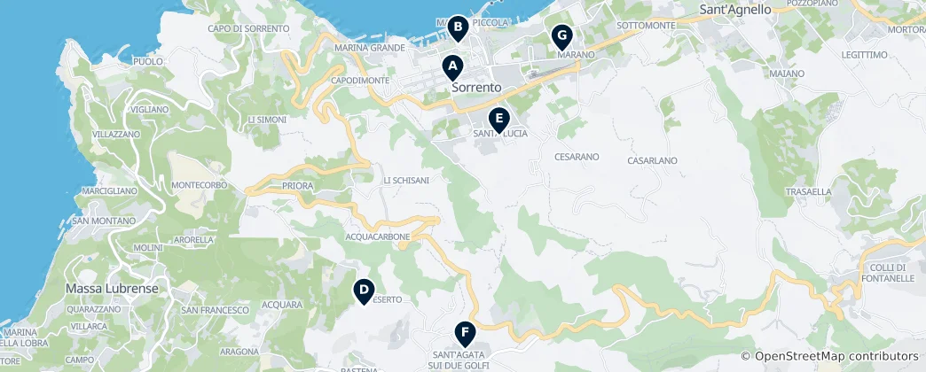 Map of Sorrento's Sacred Sites