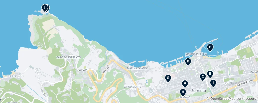Mapa Sorrento's Unmissable Gems