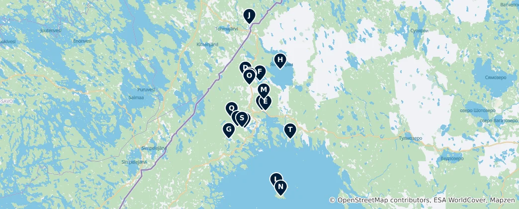 Map of Karelia's Natural Wonders