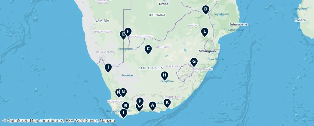 Map of Top Campsites & Caravan Parks