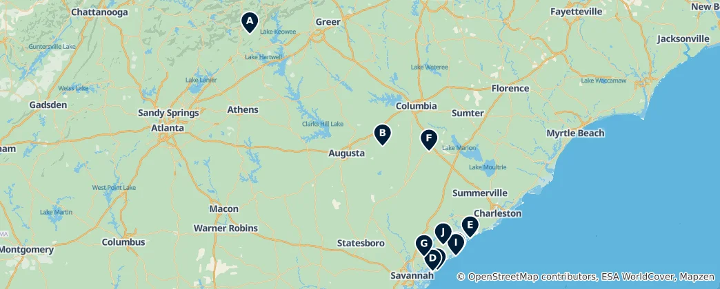 Map of Natural Parks & Water Features