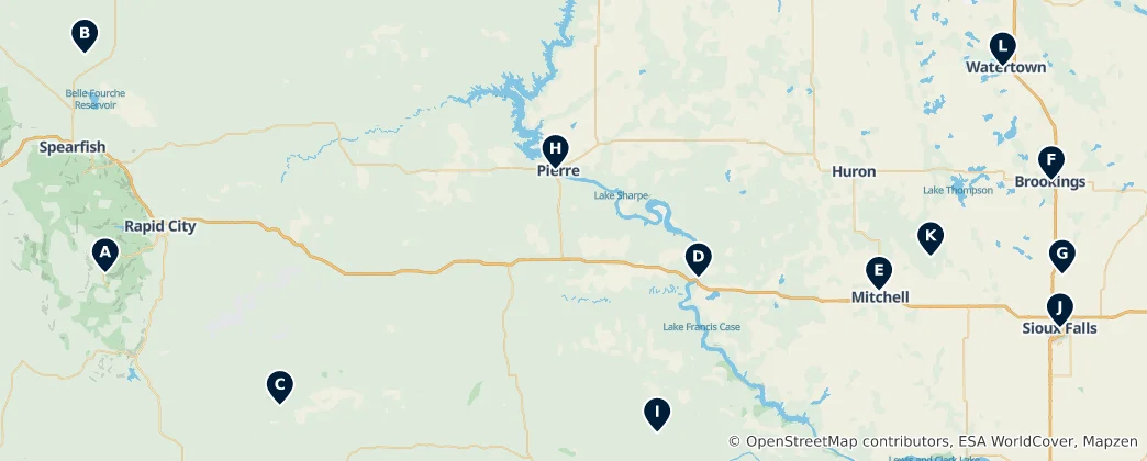 Map of Historic South Dakota