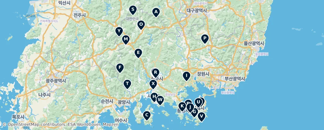 Mapa Cultural Treasures of Korea