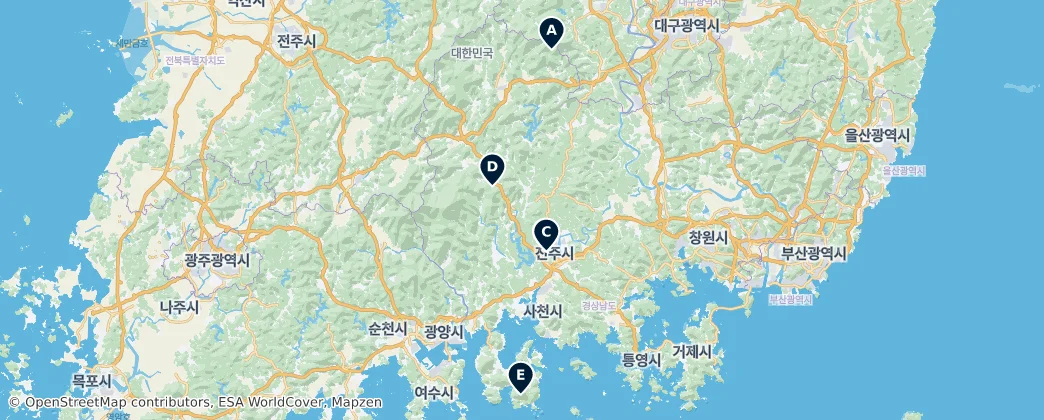 Gyeongsangnam-do's Essential Treasures Haritası