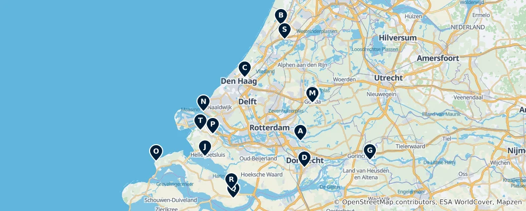 Carte de Dutch Heritage Sites