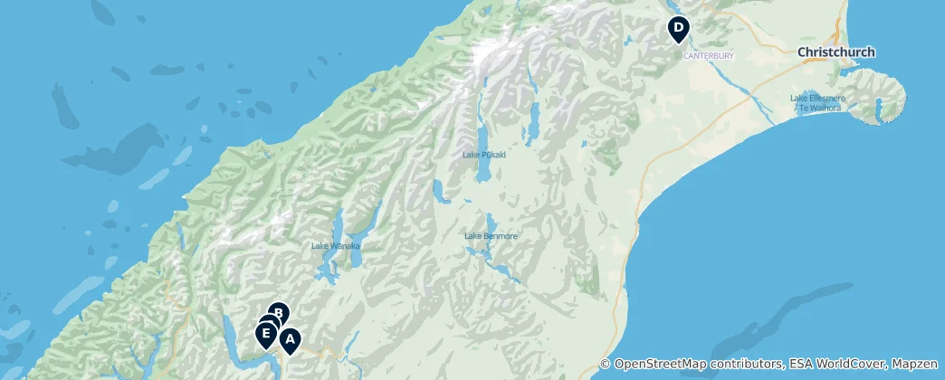 Mapa Adventure Hubs