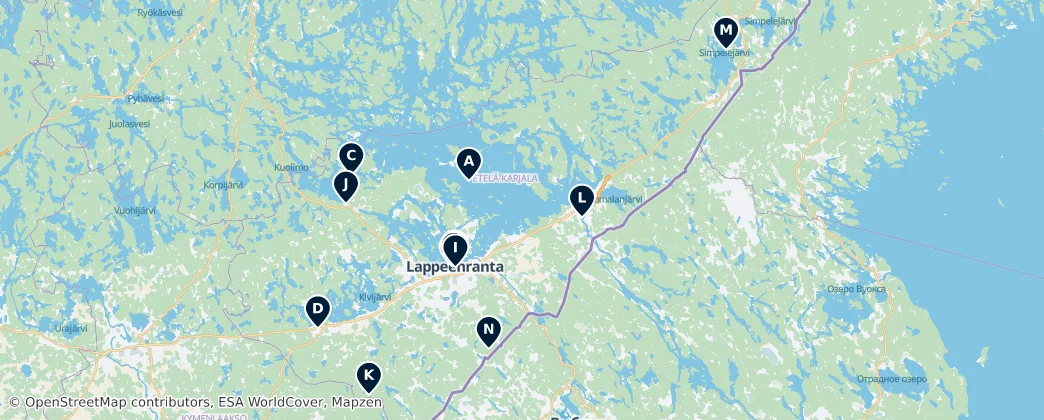 Map of South Karelia's Essential Treasures