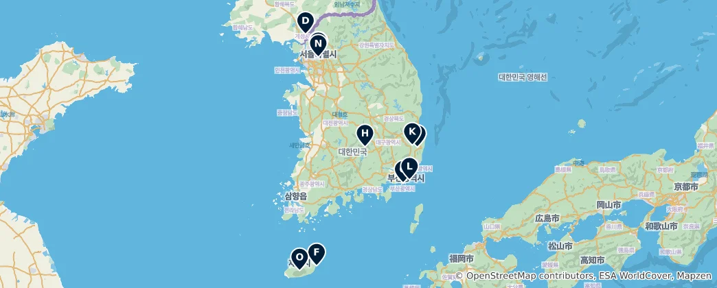 Mapa South Korea Essentials