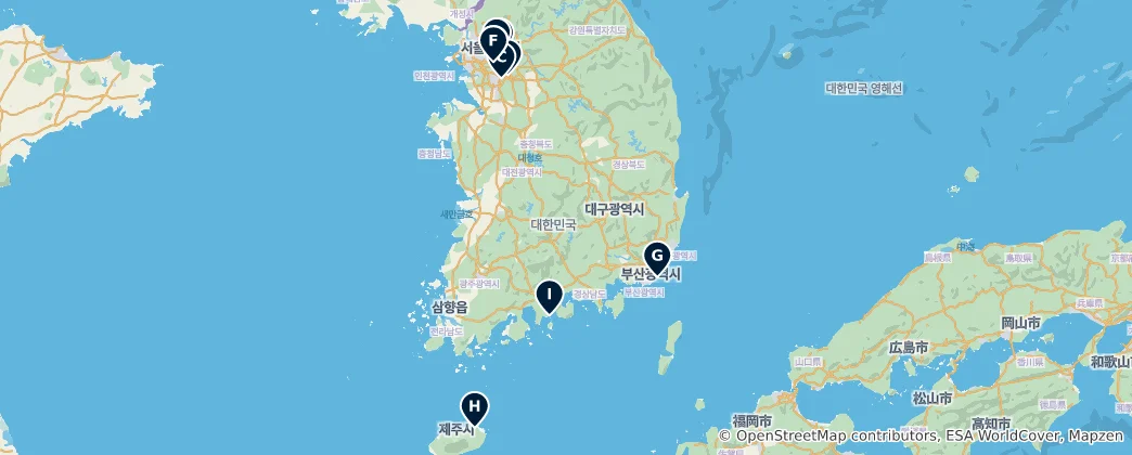 Map of Top Theme Parks & Aquariums
