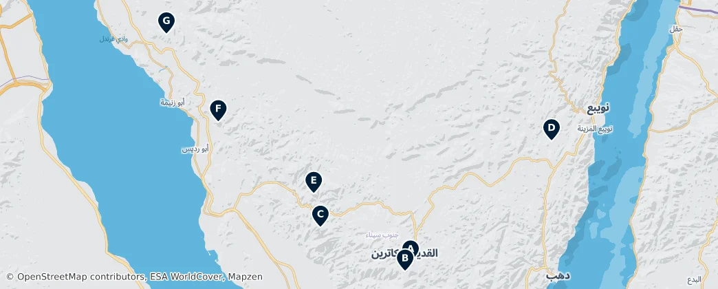 Mapa de Sinai Peaks & Hiking Trails