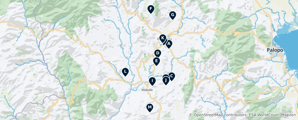 Mapa Historic Sites & Torajan Heritage