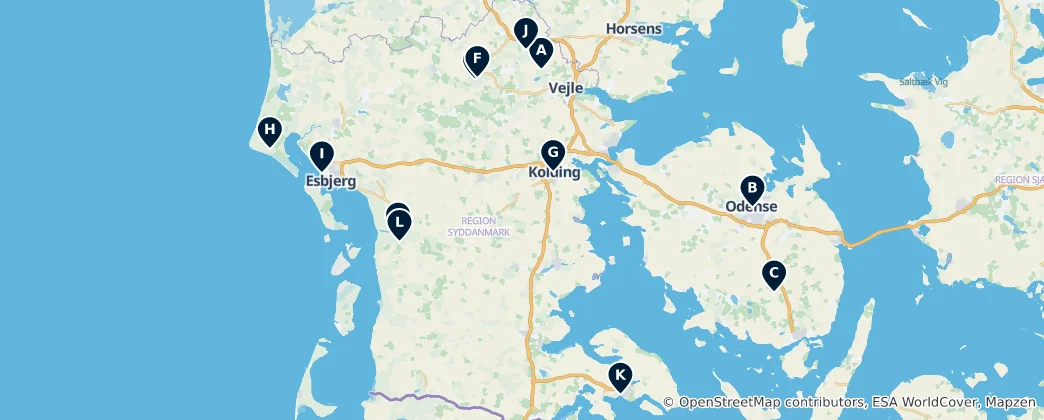 Mapa Syddanmark Essentials