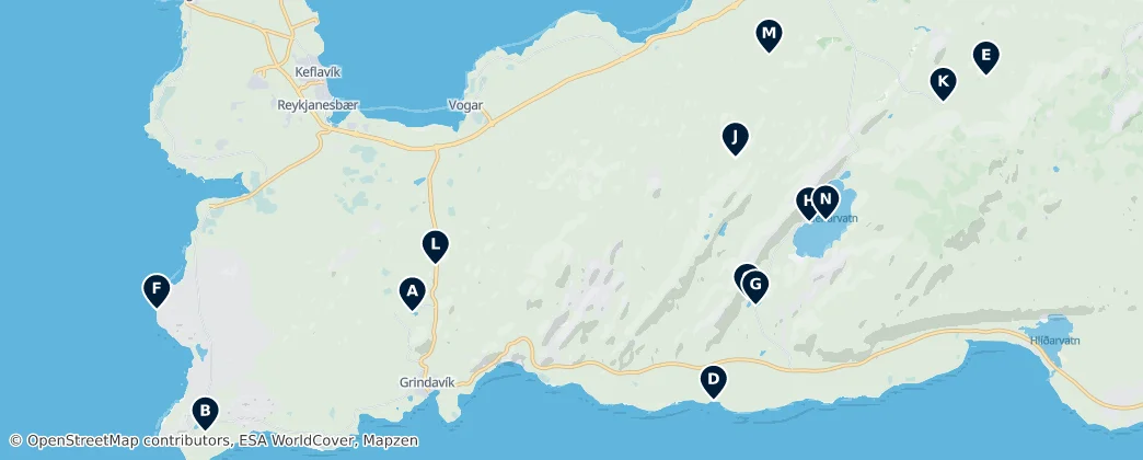 Map of Icelandic Natural Wonders