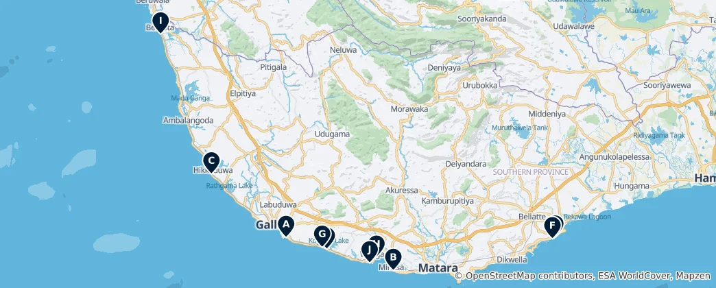Mapa Best Beaches