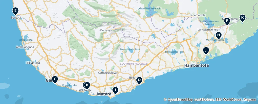 Map of Coastal & Nature Resorts