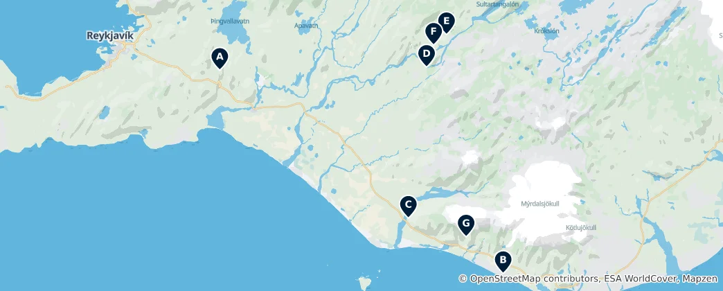 Mapa Iceland's Hidden Gems