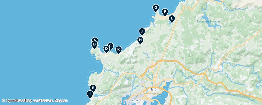 Mapa Costa de Ferrolterra-Valdoviño Essentials